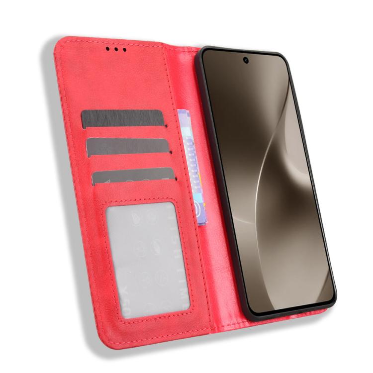 For Realme 15 SEA Magnetic Buckle Retro Texture Leather Phone Case
