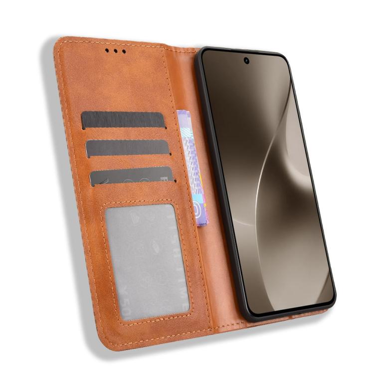 For Realme 15 SEA Magnetic Buckle Retro Texture Leather Phone Case