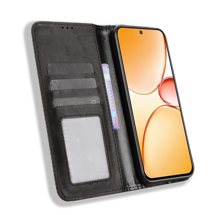 For Realme C85 Pro 4G Magnetic Buckle Retro Texture Leather Phone Case