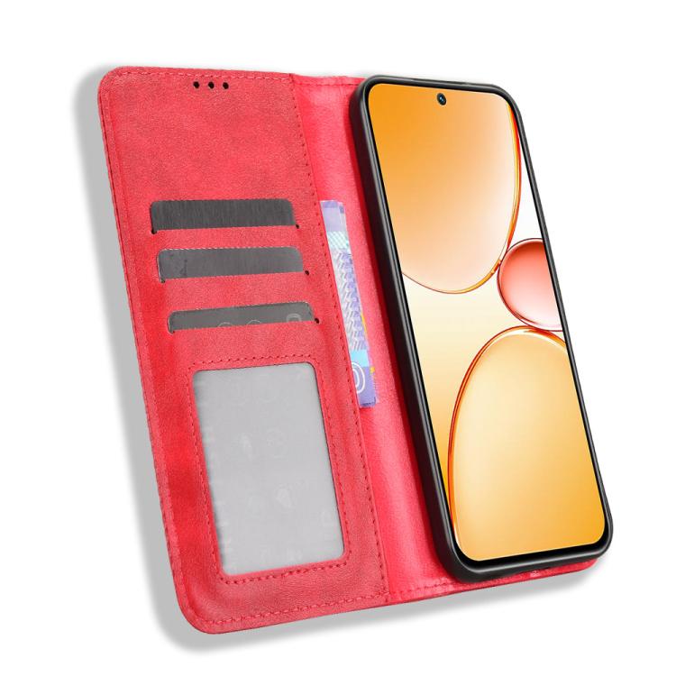 For Realme C85 Pro 4G Magnetic Buckle Retro Texture Leather Phone Case