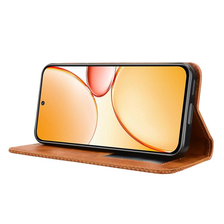 For Realme C85 Pro 4G Magnetic Buckle Retro Texture Leather Phone Case