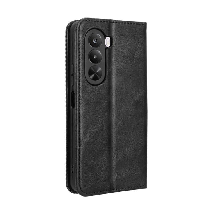 For Realme P4x 5G Magnetic Buckle Retro Texture Leather Phone Case