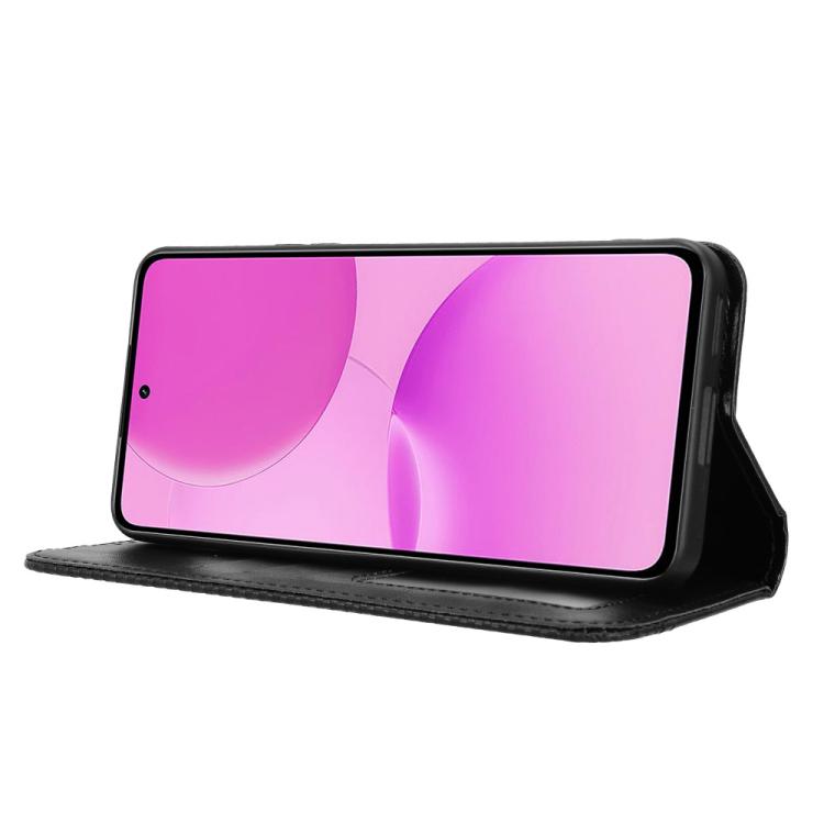 For Realme P4x 5G Magnetic Buckle Retro Texture Leather Phone Case