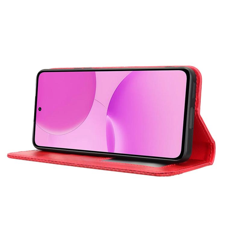 For Realme P4x 5G Magnetic Buckle Retro Texture Leather Phone Case