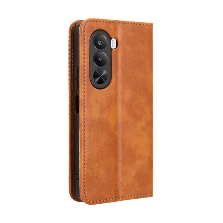 For Realme P4x 5G Magnetic Buckle Retro Texture Leather Phone Case