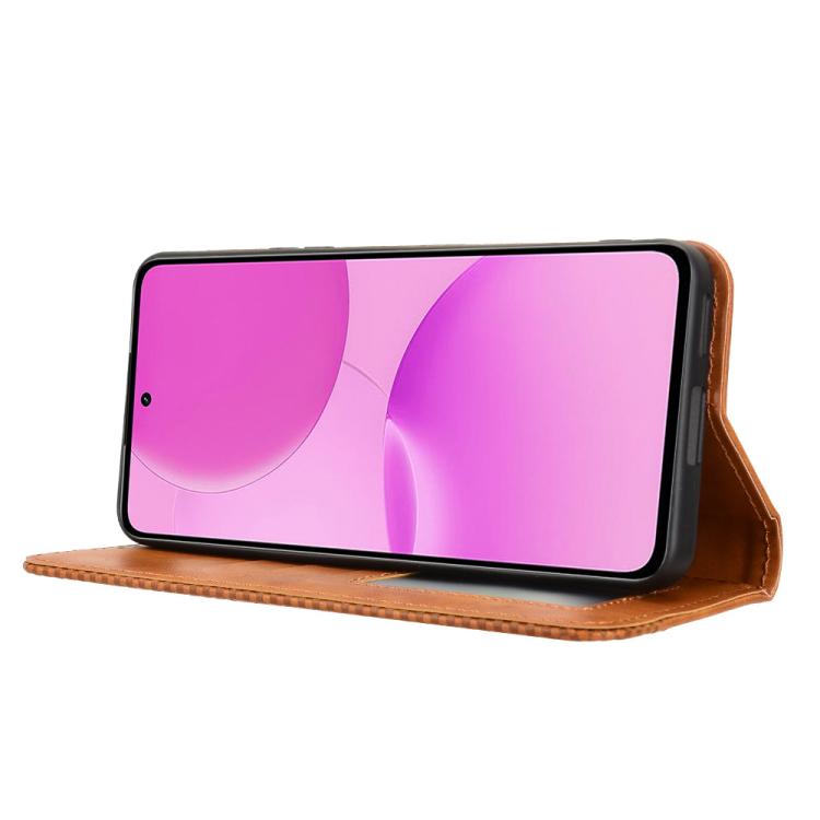 For Realme P4x 5G Magnetic Buckle Retro Texture Leather Phone Case
