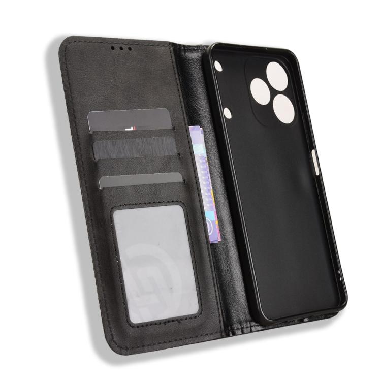 For Realme Note 80 4G Magnetic Buckle Retro Texture Leather Phone Case