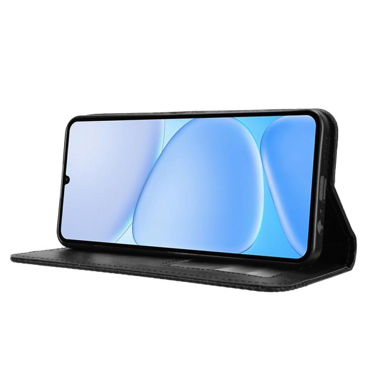 For Realme Note 80 4G Magnetic Buckle Retro Texture Leather Phone Case