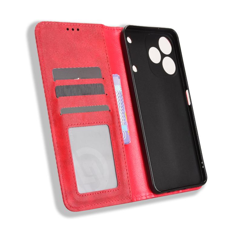 For Realme Note 80 4G Magnetic Buckle Retro Texture Leather Phone Case