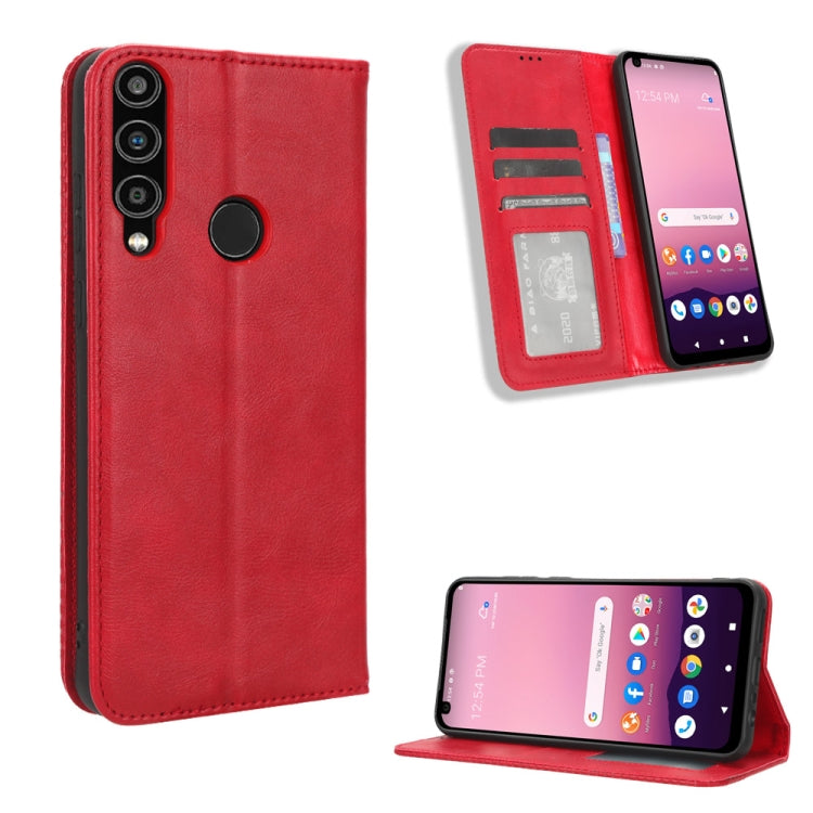 For Orbic Magic 5G R678EL Magnetic Buckle Retro Texture Leather Phone Case