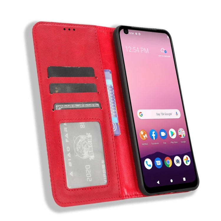 For Orbic Magic 5G R678EL Magnetic Buckle Retro Texture Leather Phone Case