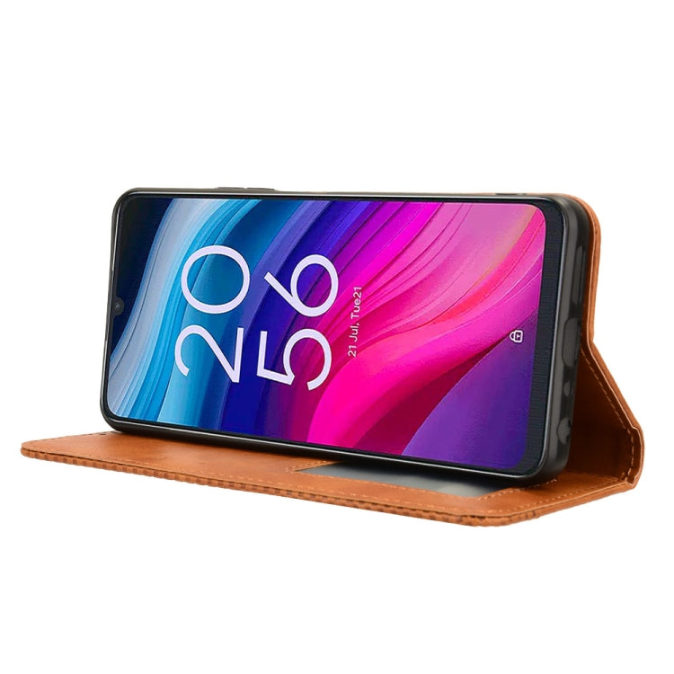 For TCL 50 5G Magnetic Buckle Retro Texture Leather Phone Case