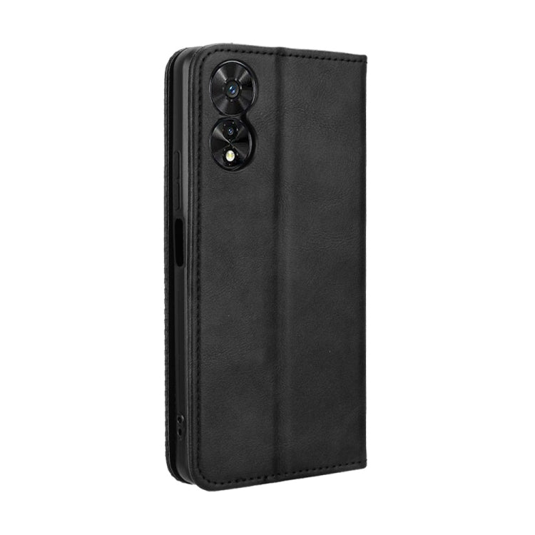 For TCL 50 SE 4G Magnetic Buckle Retro Texture Leather Phone Case
