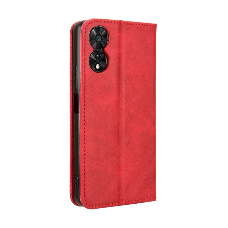 For TCL 50 SE 4G Magnetic Buckle Retro Texture Leather Phone Case