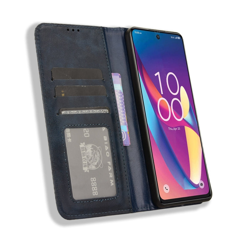 For TCL 50 XL 5G Magnetic Buckle Retro Texture Leather Phone Case