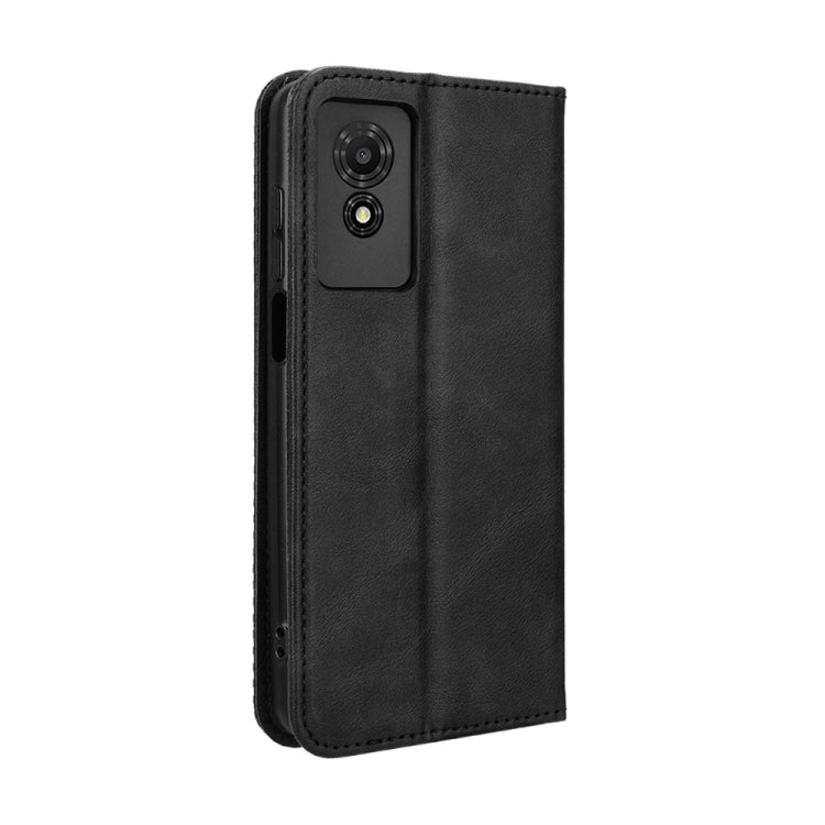 For TCL 501 4G Magnetic Buckle Retro Texture Leather Phone Case