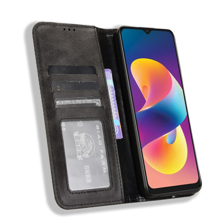 For TCL 50 LE Magnetic Buckle Retro Texture Leather Phone Case