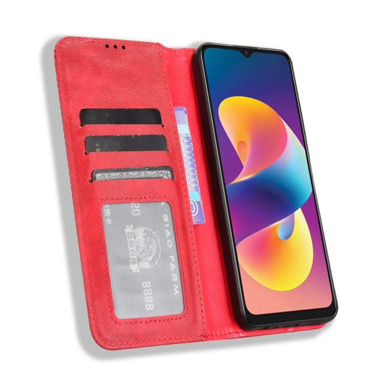 For TCL 50 LE Magnetic Buckle Retro Texture Leather Phone Case