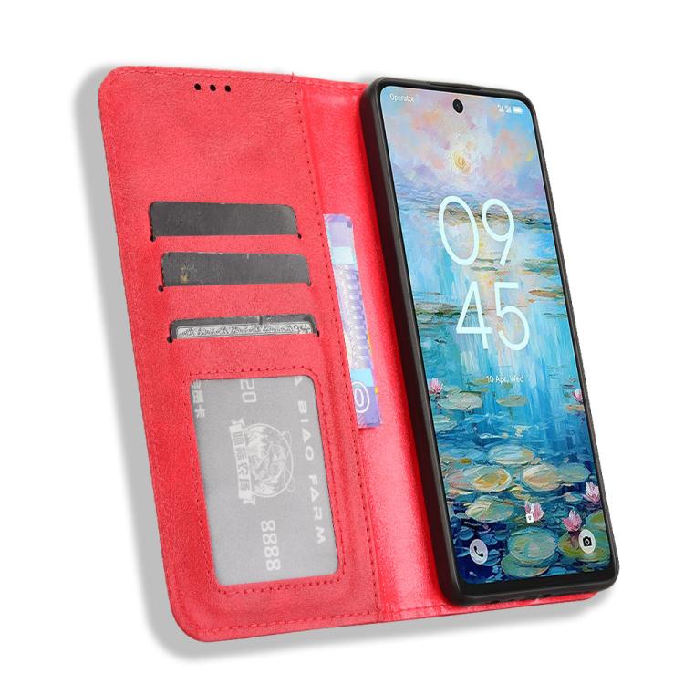 For TCL 50 NxtPaper 5G / 50 Pro NxtPaper 5G Magnetic Buckle Retro Texture Leather Phone Case