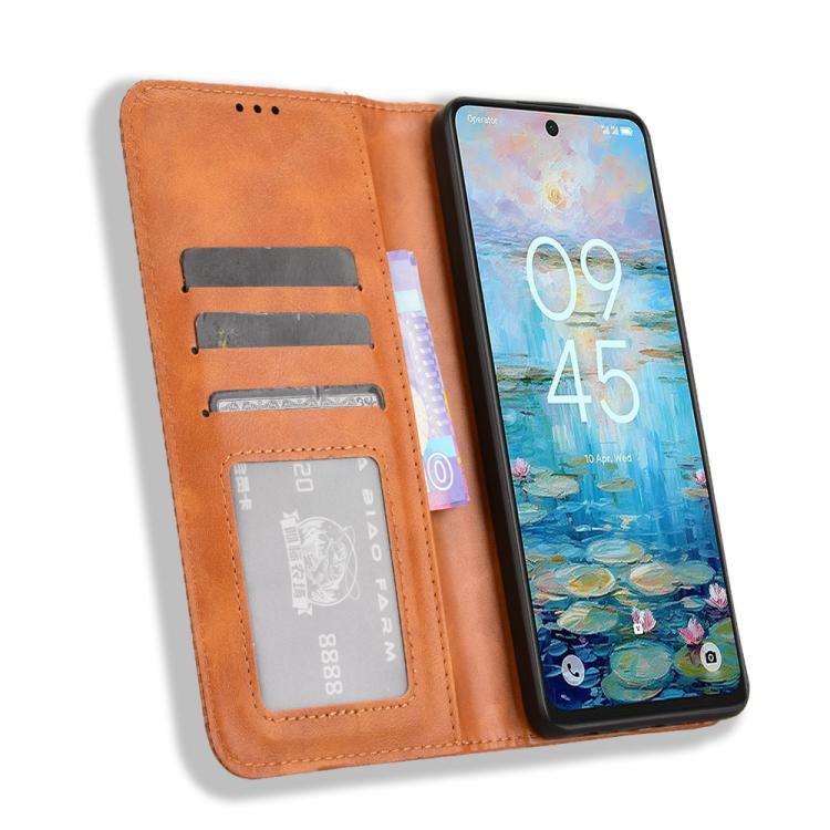 For TCL 50 NxtPaper 5G / 50 Pro NxtPaper 5G Magnetic Buckle Retro Texture Leather Phone Case