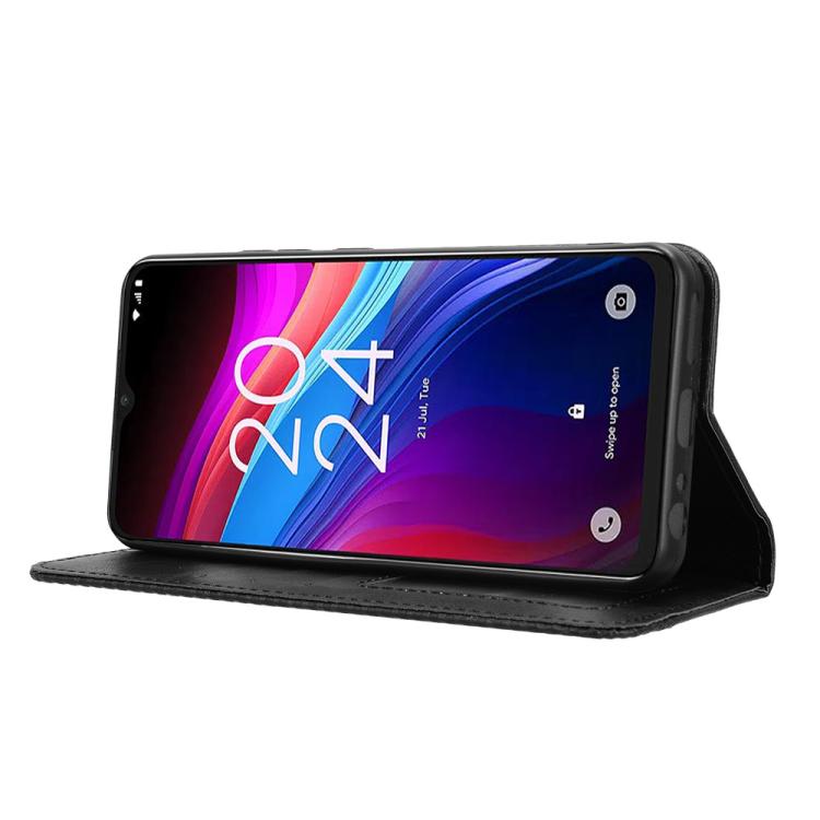 For TCL 503 Magnetic Buckle Retro Texture Leather Phone Case