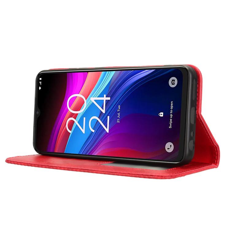 For TCL 503 Magnetic Buckle Retro Texture Leather Phone Case