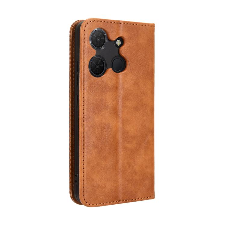 For TCL 503 Magnetic Buckle Retro Texture Leather Phone Case