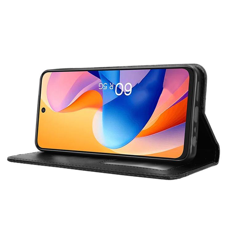 For TCL 60R 5G Magnetic Buckle Retro Texture Leather Phone Case