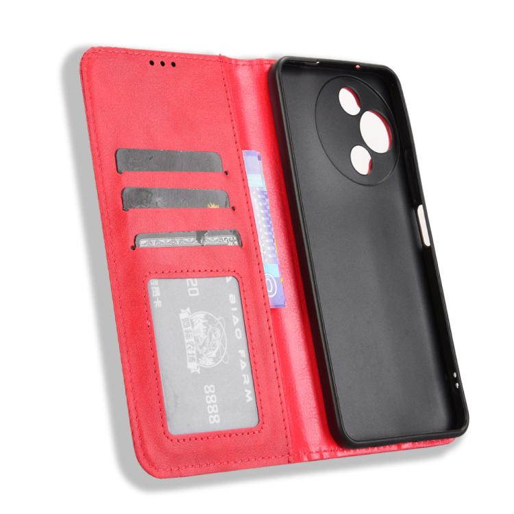 For TCL 60R 5G Magnetic Buckle Retro Texture Leather Phone Case