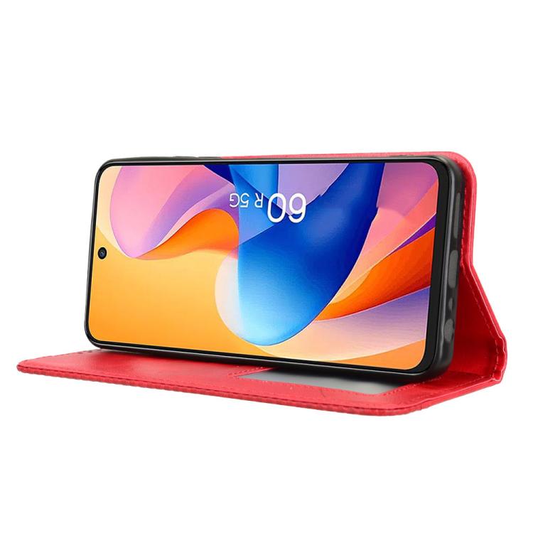 For TCL 60R 5G Magnetic Buckle Retro Texture Leather Phone Case