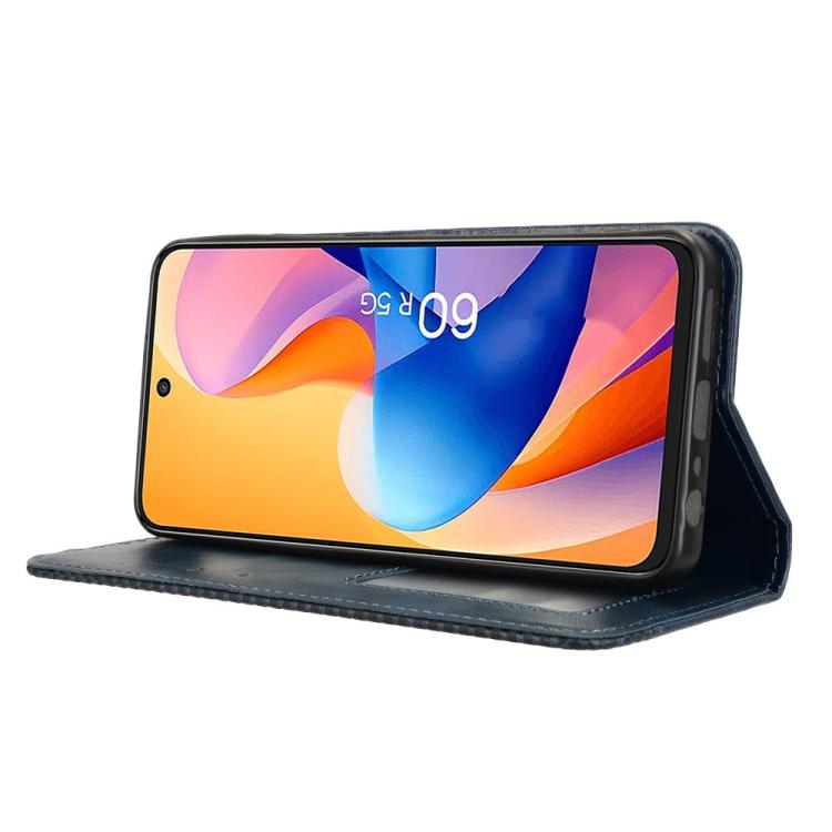 For TCL 60R 5G Magnetic Buckle Retro Texture Leather Phone Case