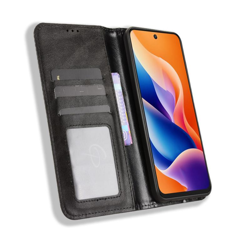 For TCL 605 / 60 SE Magnetic Buckle Retro Texture Leather Phone Case