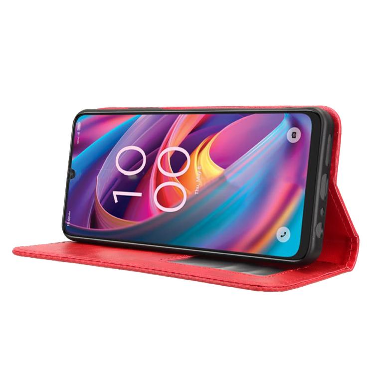 For TCL K32 5G / K33 5G Magnetic Buckle Retro Texture Leather Phone Case