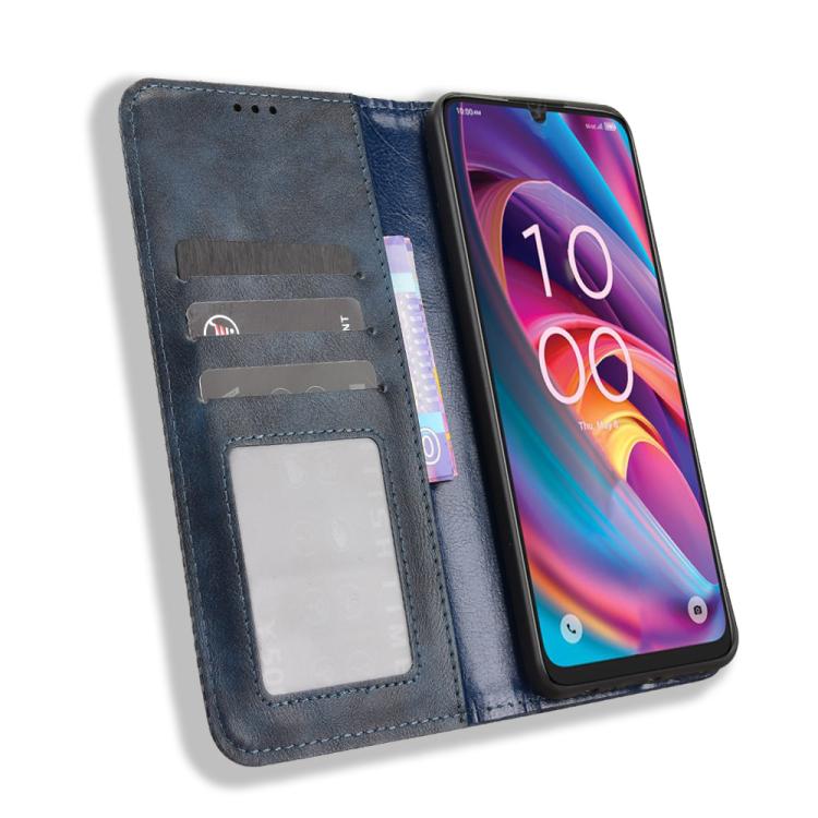 For TCL K32 5G / K33 5G Magnetic Buckle Retro Texture Leather Phone Case