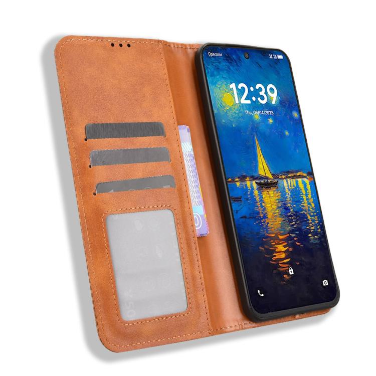 For TCL NxtPaper 60 Ultra 5G Magnetic Buckle Retro Texture Leather Phone Case
