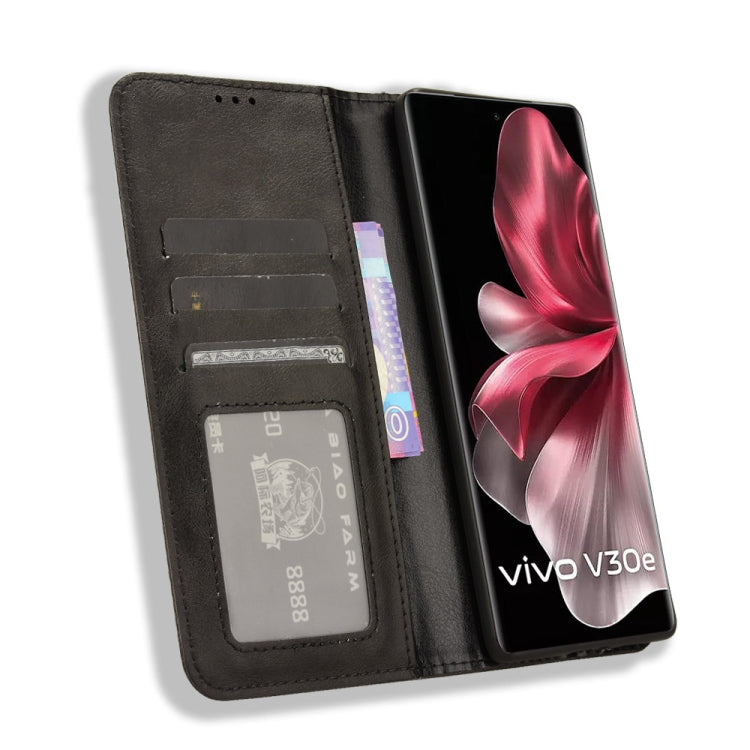 For vivo V30e 5G / V40 Lite 5G Magnetic Buckle Retro Texture Leather Phone Case