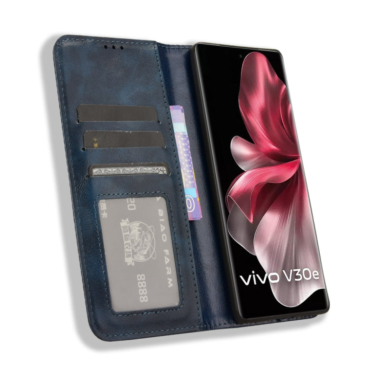 For vivo V30e 5G / V40 Lite 5G Magnetic Buckle Retro Texture Leather Phone Case