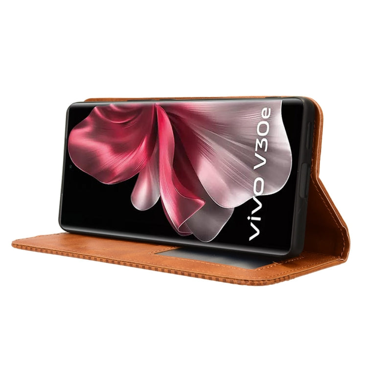 For vivo V30e 5G / V40 Lite 5G Magnetic Buckle Retro Texture Leather Phone Case