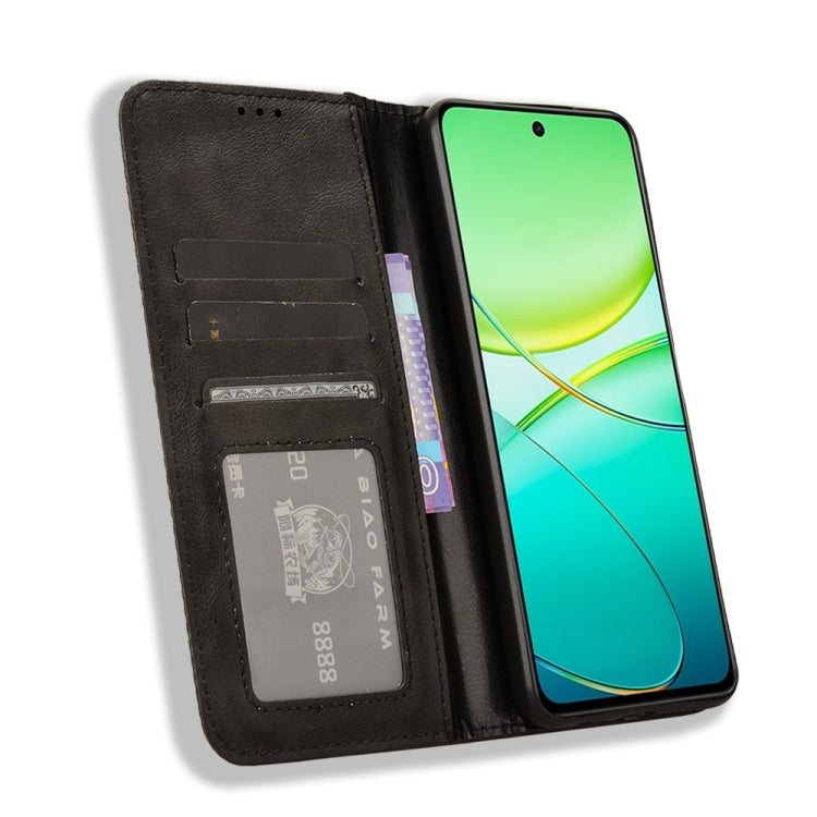 For vivo Y38 5G / Y200i 5G Magnetic Buckle Retro Texture Leather Phone Case