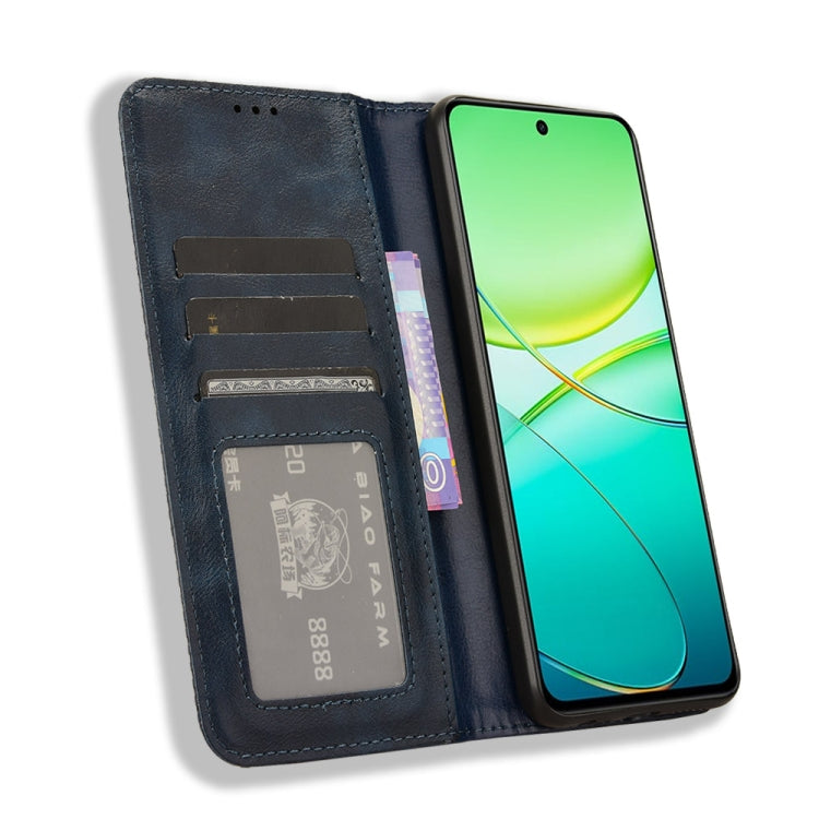 For vivo Y38 5G / Y200i 5G Magnetic Buckle Retro Texture Leather Phone Case