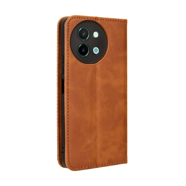For vivo Y38 5G / Y200i 5G Magnetic Buckle Retro Texture Leather Phone Case