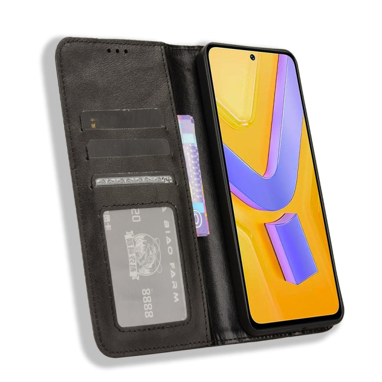 For vivo Y200e 5G / Y100 5G IND Magnetic Buckle Retro Texture Leather Phone Case