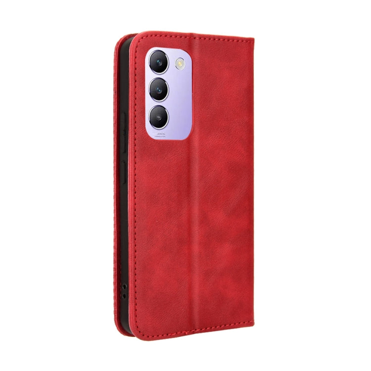 For vivo Y200e 5G / Y100 5G IND Magnetic Buckle Retro Texture Leather Phone Case