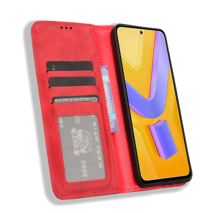 For vivo Y200e 5G / Y100 5G IND Magnetic Buckle Retro Texture Leather Phone Case