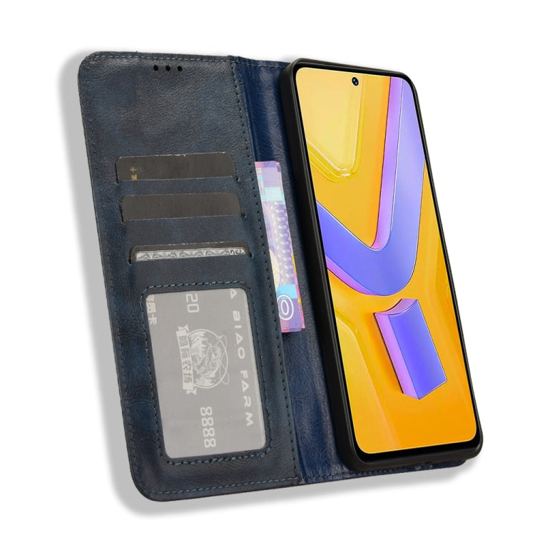 For vivo Y200e 5G / Y100 5G IND Magnetic Buckle Retro Texture Leather Phone Case