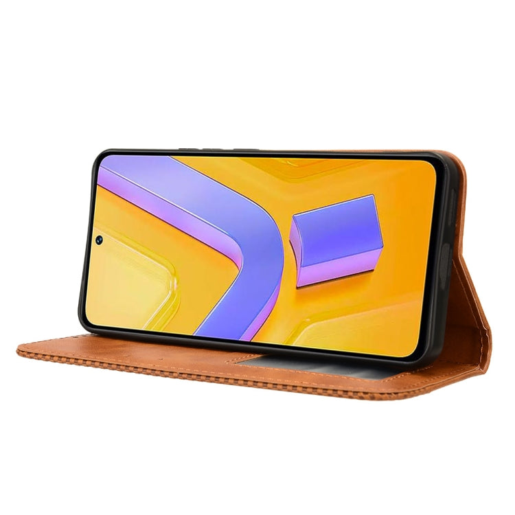 For vivo Y200e 5G / Y100 5G IND Magnetic Buckle Retro Texture Leather Phone Case