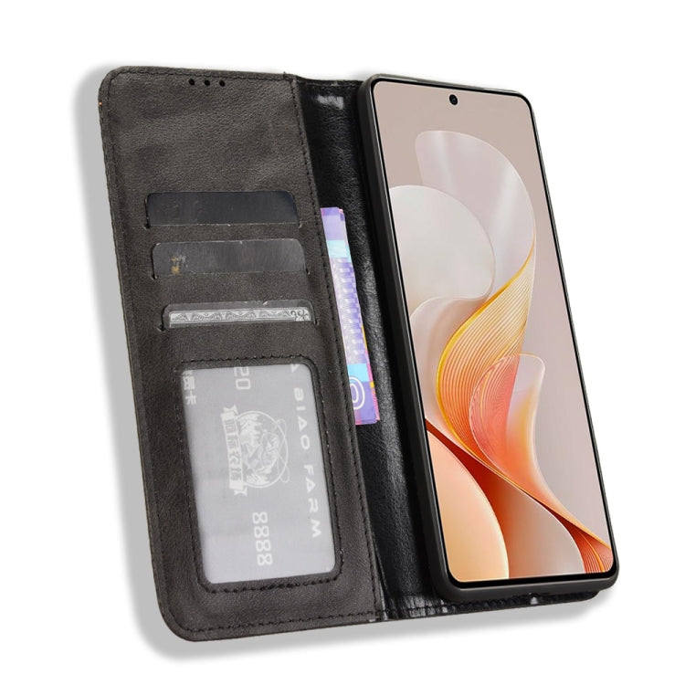 For vivo S19 5G Magnetic Buckle Retro Texture Leather Phone Case