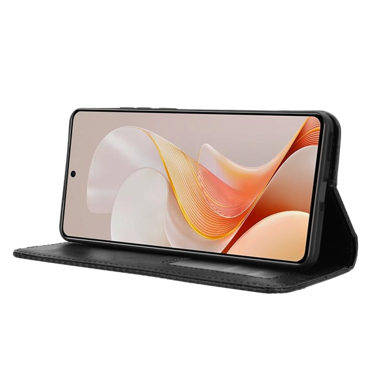 For vivo S19 5G Magnetic Buckle Retro Texture Leather Phone Case