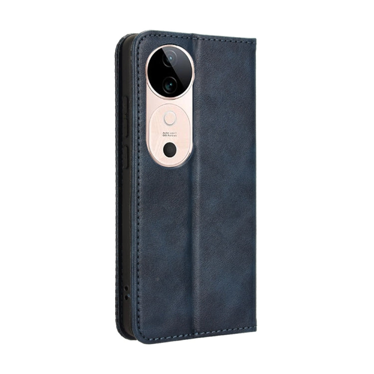 For vivo S19 5G Magnetic Buckle Retro Texture Leather Phone Case