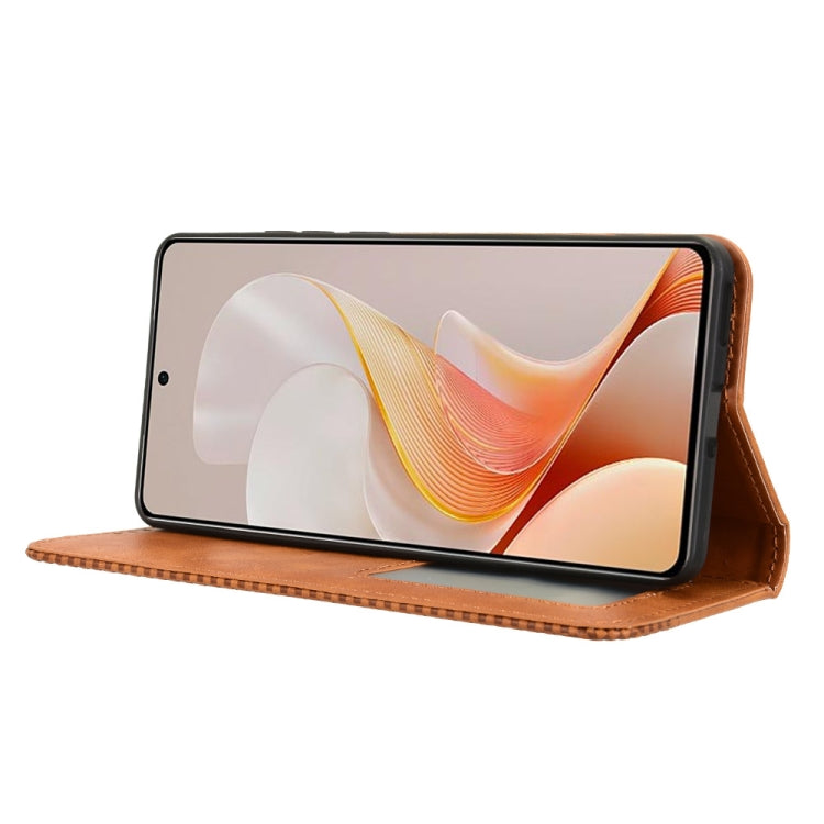 For vivo S19 5G Magnetic Buckle Retro Texture Leather Phone Case
